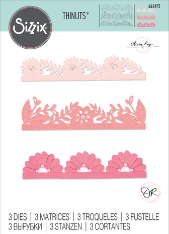 Sizzix Thinlits Die by Olivia Rose Bold Floral Edges (3pcs) (665472) (DISCONTINUED) Sizzix Thinlits Die by Olivia Rose Bold Floral Edges (3pcs) (665472) (DISCONTINUED)