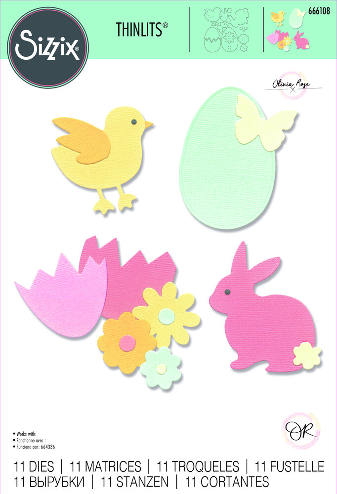 Sizzix Thinlits Die by Olivia Rose Basic Easter Shapes (11pcs) (666108) (DISCONTINUED) Sizzix Thinlits Die by Olivia Rose Basic Easter Shapes (11pcs) (666108) (DISCONTINUED)