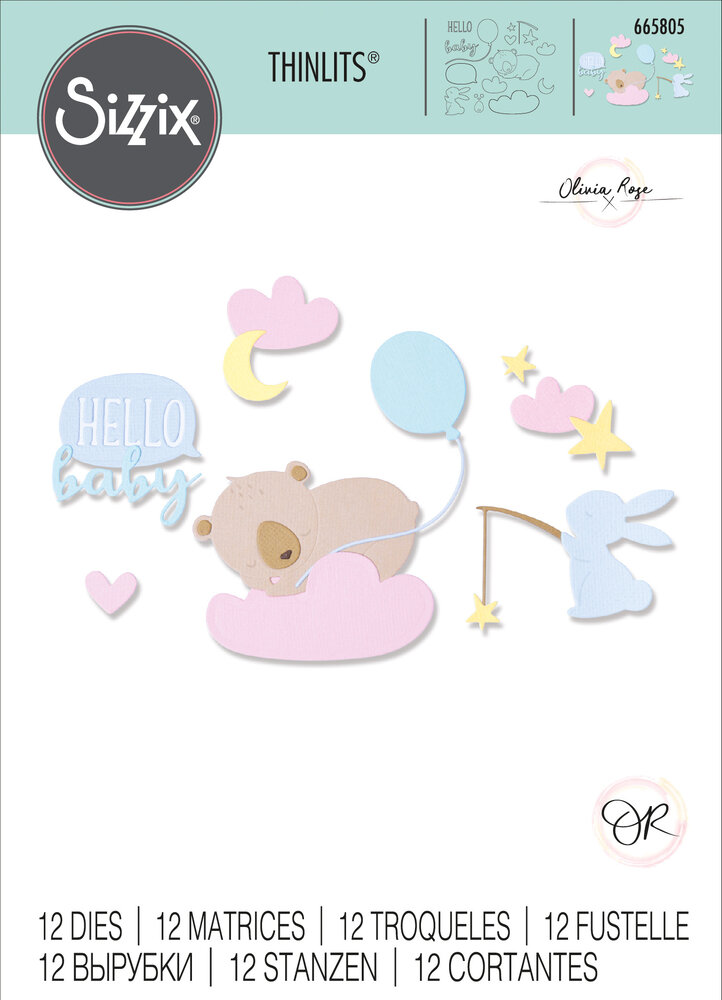 Sizzix Thinlits Die by Olivia Rose Hello Baby (12pcs) (665805) (DISCONTINUED) Sizzix Thinlits Die by Olivia Rose Hello Baby (12pcs) (665805) (DISCONTINUED)