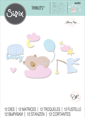 Sizzix Thinlits Die by Olivia Rose Hello Baby (12pcs) (665805) (DISCONTINUED) Sizzix Thinlits Die by Olivia Rose Hello Baby (12pcs) (665805) (DISCONTINUED)