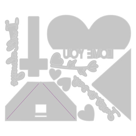 Sizzix Thinlits Die by Olivia Rose Heart Slider Card (10pcs) (666019) (DISCONTINUED)