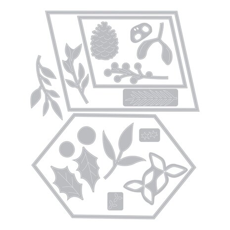 Sizzix Thinlits Die by Olivia Rose Geometric Winter Frame (18pcs) (664583) (DISCONTINUED)