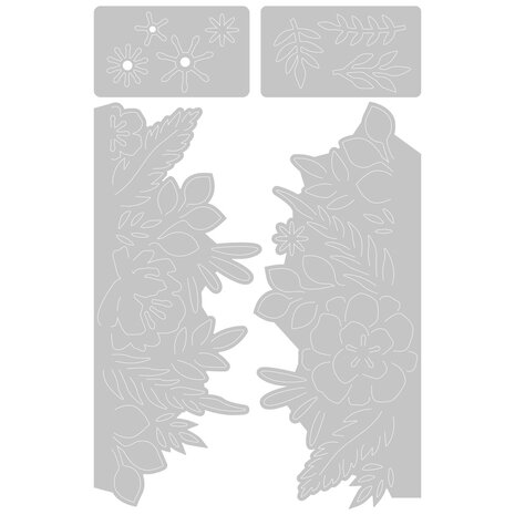 Sizzix Thinlits Die by Olivia Rose Floral Borders (4pcs) (665186) (DISCONTINUED)