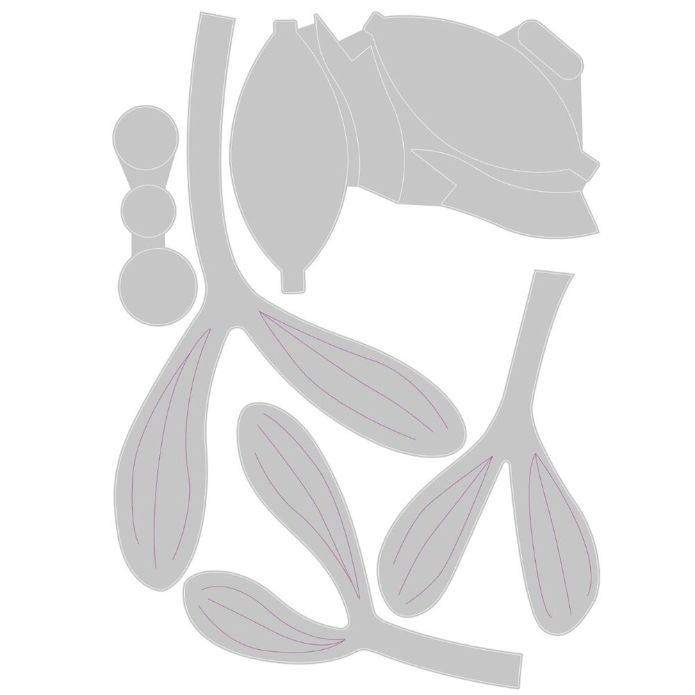 Sizzix Thinlits Die by Olivia Rose Mistletoe Leaves (5pcs) (665027) (DISCONTINUED)