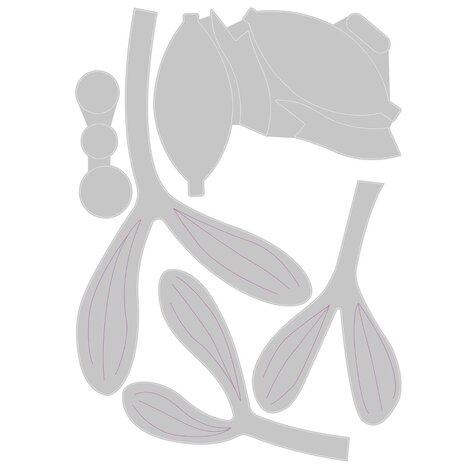 Sizzix Thinlits Die by Olivia Rose Mistletoe Leaves (5pcs) (665027) (DISCONTINUED)