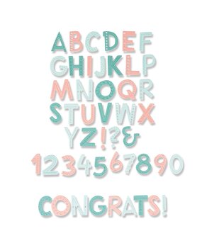 Sizzix Thinlits Die by Olivia Rose Marked Alphabet (665893) (DISCONTINUED) Sizzix Thinlits Die by Olivia Rose Marked Alphabet (665893) (DISCONTINUED)