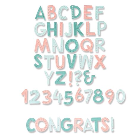 Sizzix Thinlits Die by Olivia Rose Marked Alphabet (665893) (DISCONTINUED)