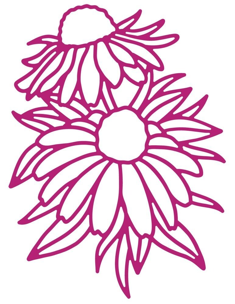 Gemini Large Scale Outline Floral Echinaceas Elements Dies (GEM-MD-ELE-ECHI) (DISCONTINUED)