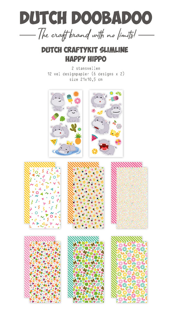 Dutch Doobadoo Crafty Kit Slimline Happy Hippo (473.005.044) (DISCONTINUED)