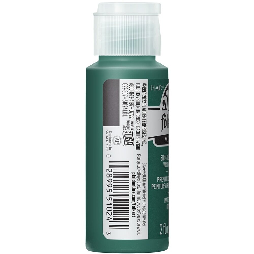 Folkart Acrylic Matte Deep Viridian 2 fl oz (51024) (DISCONTINUED)
