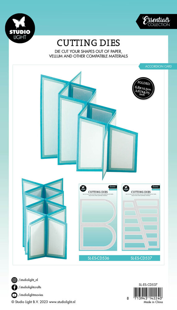 Studio Light Accordion Card Essentials Cutting Dies (SL-ES-CD537) (OUTLET)
