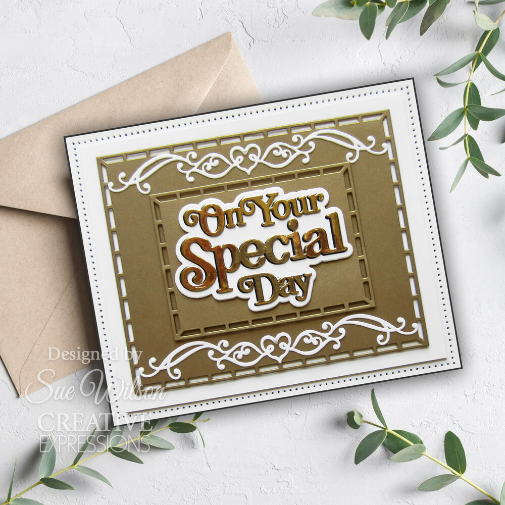 Creative Expressions Sue Wilson Craft Die Shadowed Sentiments On Your Special Day (CEDSS026) (OUTLET)