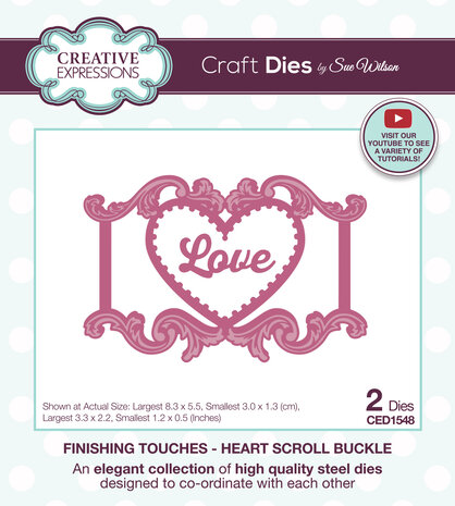 Creative Expressions Sue Wilson Craft Die Finishing Touches Heart Scroll Buckle (CED1548) (OUTLET) Creative Expressions Sue Wilson Craft Die Finishing Touches Heart Scroll Buckle (CED1548) (OUTLET)