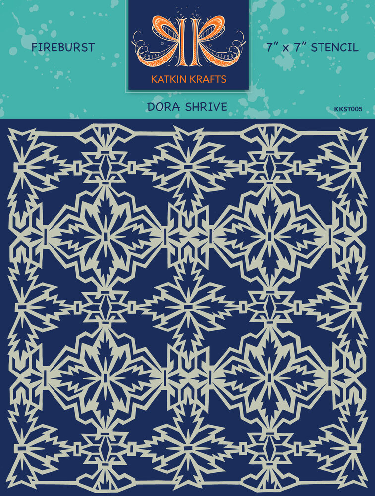 Katkin Krafts Fireburst 7x7 Inch Stencil (KKST005) (OUTLET)