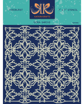 Katkin Krafts Fireburst 7x7 Inch Stencil (KKST005) (OUTLET)