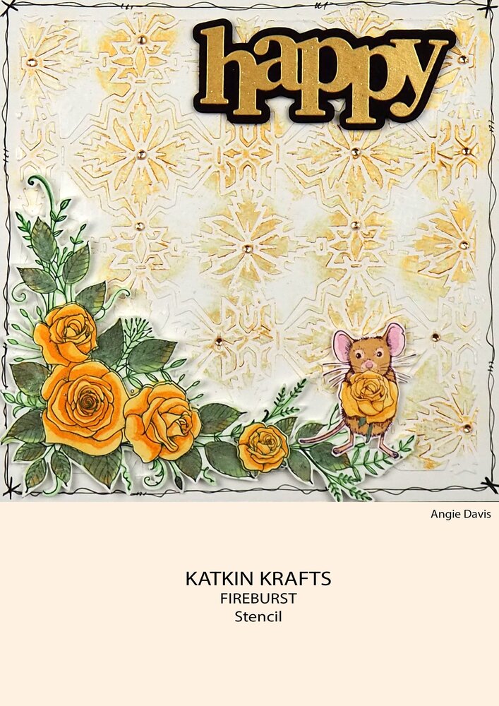Katkin Krafts Fireburst 7x7 Inch Stencil (KKST005) (OUTLET)