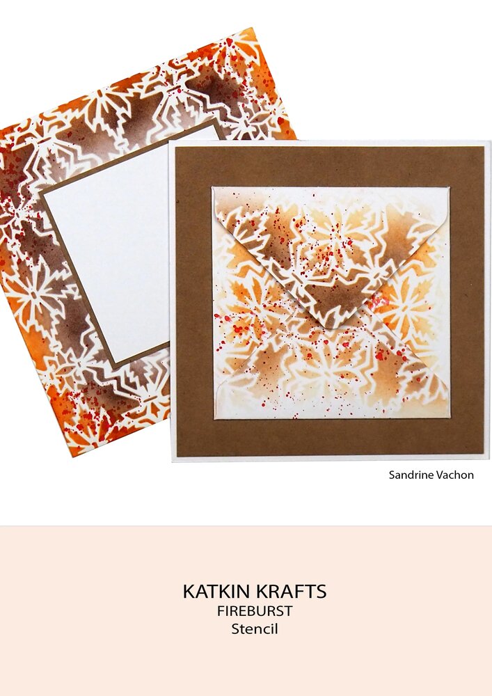Katkin Krafts Fireburst 7x7 Inch Stencil (KKST005) (OUTLET)