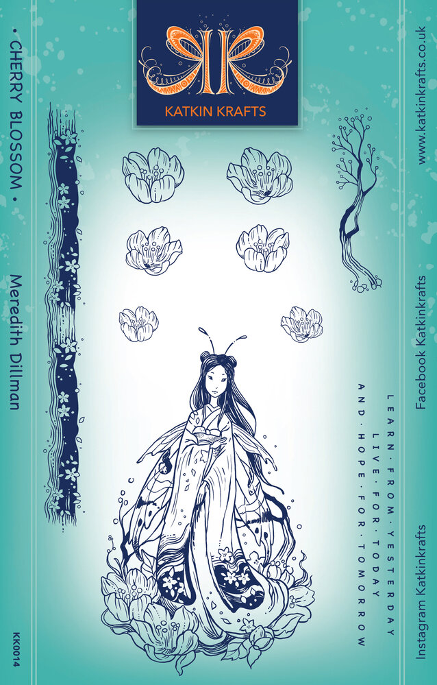 Katkin Krafts Cherry Blossom A5 Clear Stamp Set (KK0014) (OUTLET)