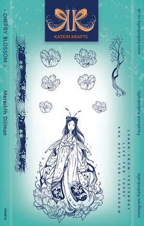 Katkin Krafts Cherry Blossom A5 Clear Stamp Set (KK0014) (OUTLET)