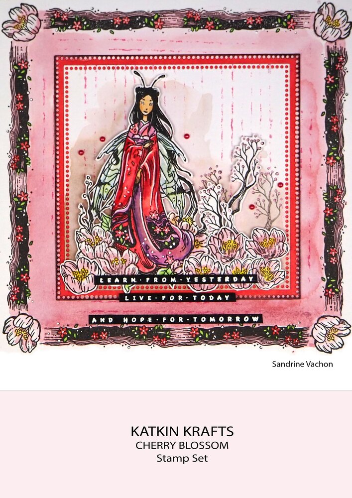 Katkin Krafts Cherry Blossom A5 Clear Stamp Set (KK0014) (OUTLET)