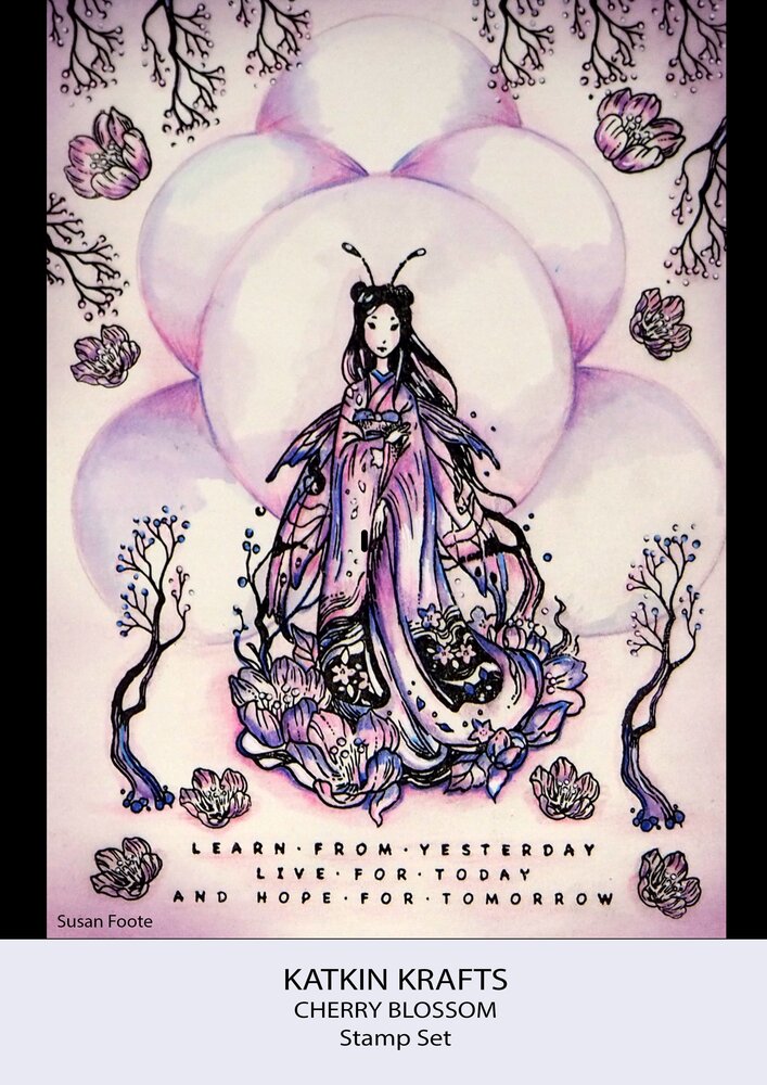 Katkin Krafts Cherry Blossom A5 Clear Stamp Set (KK0014) (OUTLET)