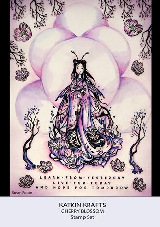 Katkin Krafts Cherry Blossom A5 Clear Stamp Set (KK0014) (OUTLET)