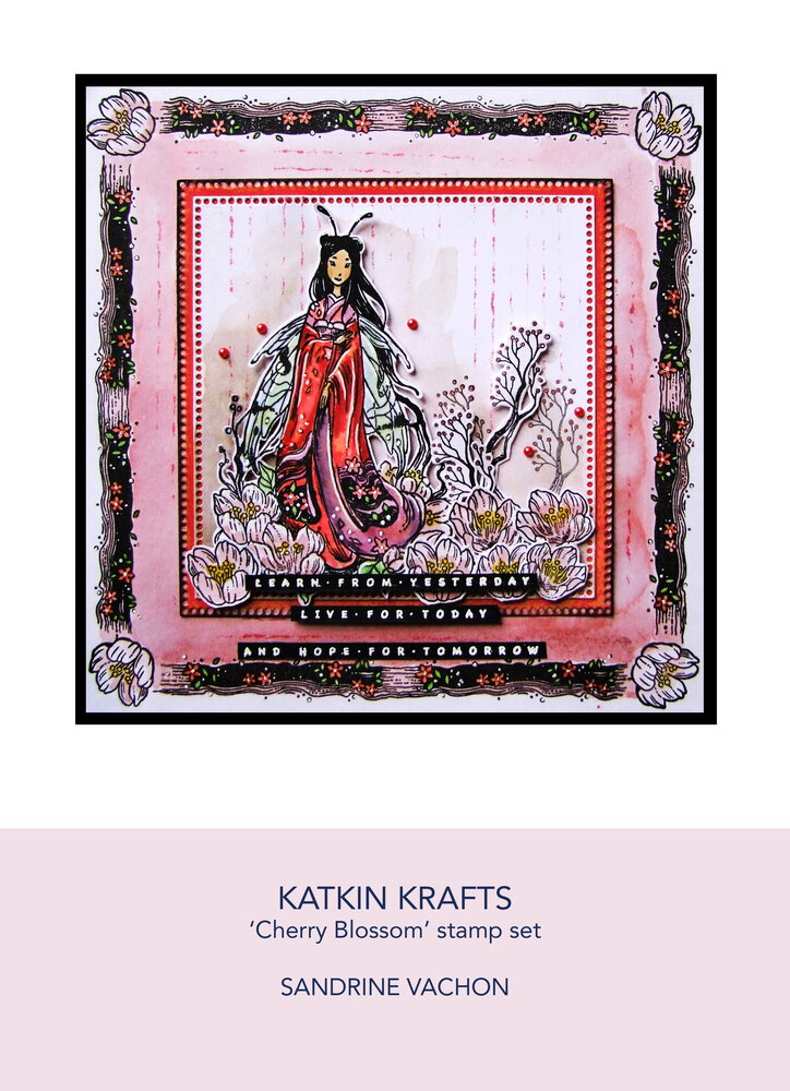 Katkin Krafts Cherry Blossom A5 Clear Stamp Set (KK0014) (OUTLET)