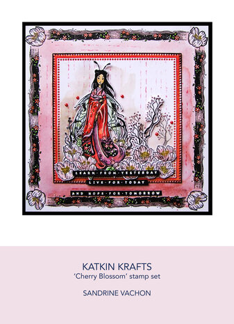 Katkin Krafts Cherry Blossom A5 Clear Stamp Set (KK0014) (OUTLET)