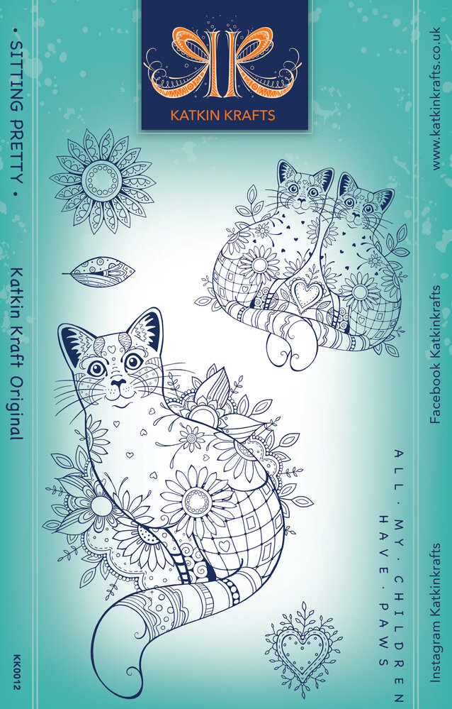 Katkin Krafts Sitting Pretty A5 Clear Stamp Set (KK0012) (OUTLET)