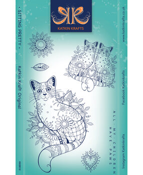 Katkin Krafts Sitting Pretty A5 Clear Stamp Set (KK0012) (OUTLET)