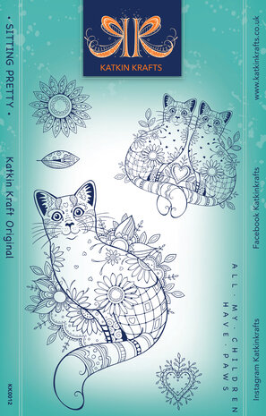 Katkin Krafts Sitting Pretty A5 Clear Stamp Set (KK0012) (OUTLET)