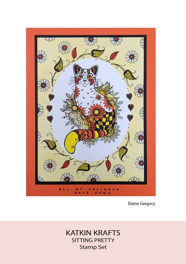 Katkin Krafts Sitting Pretty A5 Clear Stamp Set (KK0012) (OUTLET)