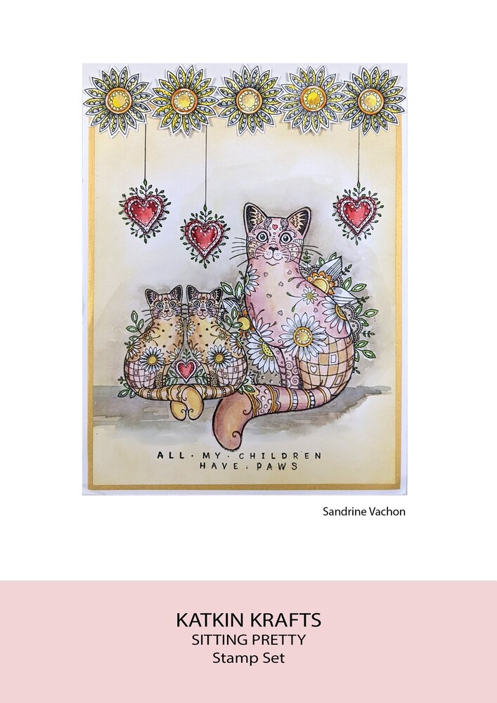 Katkin Krafts Sitting Pretty A5 Clear Stamp Set (KK0012) (OUTLET)