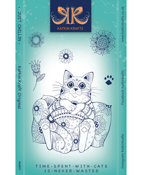 Katkin Krafts Just Chillin' A5 Clear Stamp Set (KK0011) (OUTLET)