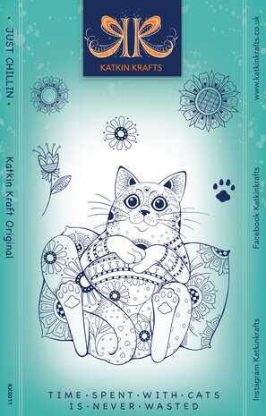 Katkin Krafts Just Chillin' A5 Clear Stamp Set (KK0011) (OUTLET)