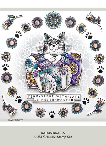 Katkin Krafts Just Chillin' A5 Clear Stamp Set (KK0011) (OUTLET)
