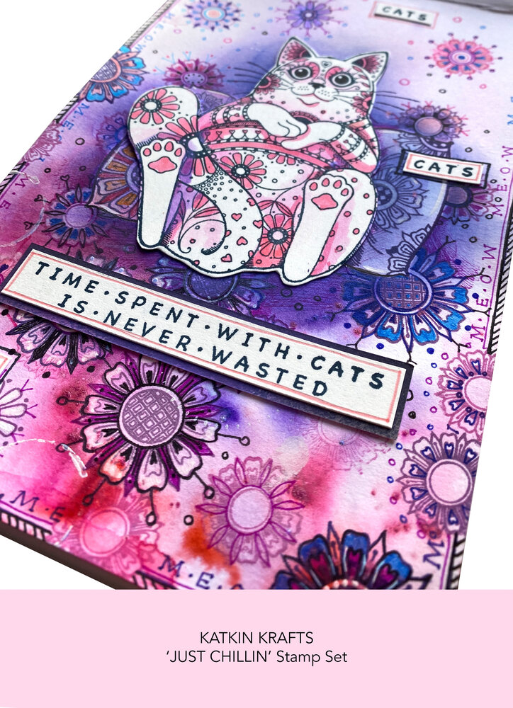 Katkin Krafts Just Chillin' A5 Clear Stamp Set (KK0011) (OUTLET)