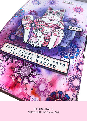 Katkin Krafts Just Chillin' A5 Clear Stamp Set (KK0011) (OUTLET)