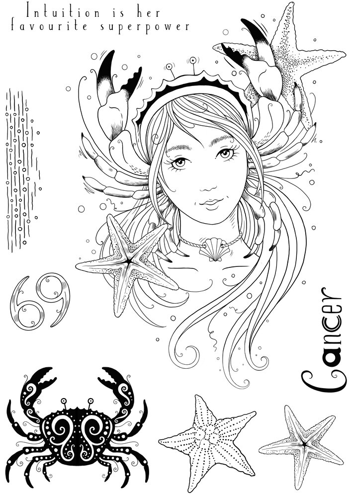 Pink Ink Designs Cancer "The Psychic" A5 Clear Stamps (PI220) (OUTLET) Pink Ink Designs Cancer "The Psychic" A5 Clear Stamps (PI220) (OUTLET)
