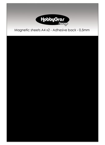 HobbyGros Storage Magnetic Sheets A4 Adhesive Back 0.5mm (2pcs) (SS109)
