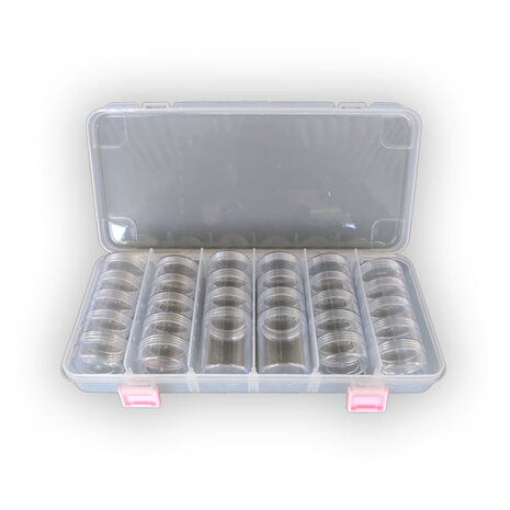 HobbyGros Storage Plastic Storage Box w/ 28 Compartments - Jars (SS105) HobbyGros Storage Plastic Storage Box w/ 28 Compartments - Jars (SS105)