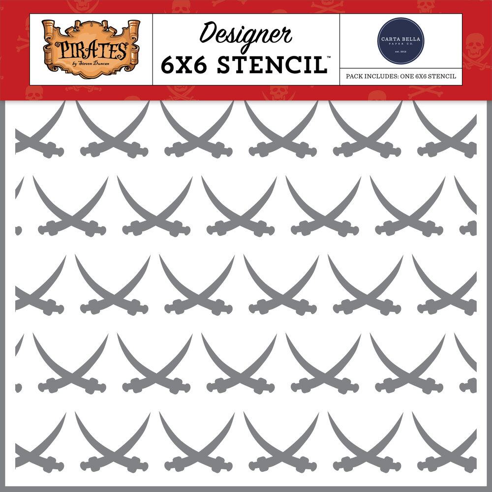 Carta Bella Pirate Swords Stencil (CBPT318033) (OUTLET) Carta Bella Pirate Swords Stencil (CBPT318033) (OUTLET)