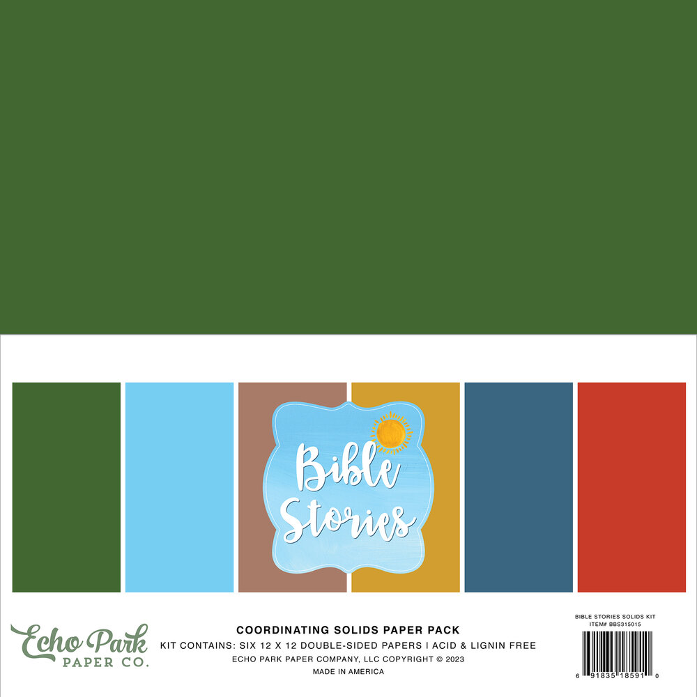 Echo Park Bible Stories 12x12 Inch Coordinating Solids Paper Pack (BBS315015) (DISCONTINUED) Echo Park Bible Stories 12x12 Inch Coordinating Solids Paper Pack (BBS315015) (DISCONTINUED)