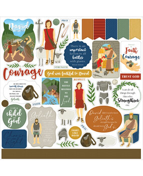 Echo Park Bible Stories: David And Goliath Element Sticker (BSG315014) (DISCONTINUED)