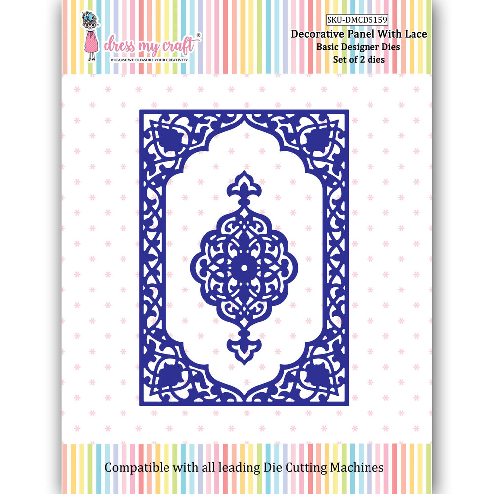 Dress My Craft Cutting Die Basic Designer Decorative Panel With Lace (DMCD5159) (OUTLET) Dress My Craft Cutting Die Basic Designer Decorative Panel With Lace (DMCD5159) (OUTLET)