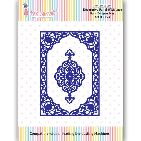 Dress My Craft Cutting Die Basic Designer Decorative Panel With Lace (DMCD5159) (OUTLET) Dress My Craft Cutting Die Basic Designer Decorative Panel With Lace (DMCD5159) (OUTLET)