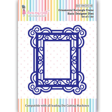 Dress My Craft Cutting Die Basic Designer Ornamental Rectangle Frame (DMCD5148) (OUTLET) Dress My Craft Cutting Die Basic Designer Ornamental Rectangle Frame (DMCD5148) (OUTLET)
