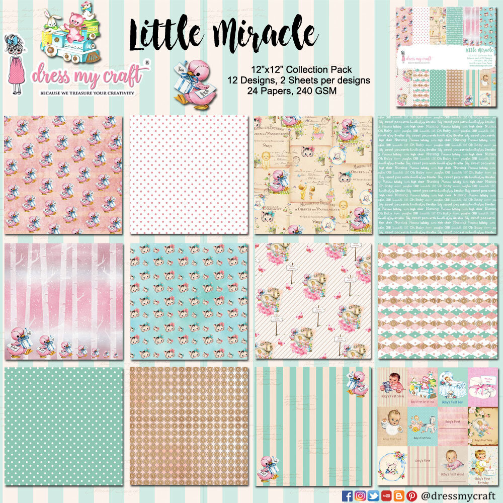 Dress My Craft Little Miracle 12x12 Inch Paper Pad (DMCP1860) (OUTLET) Dress My Craft Little Miracle 12x12 Inch Paper Pad (DMCP1860) (OUTLET)