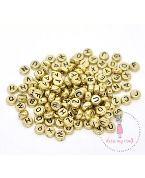 Dress My Craft Beads Golden Round Letter (50pcs) (DMCFA4551) (OUTLET)