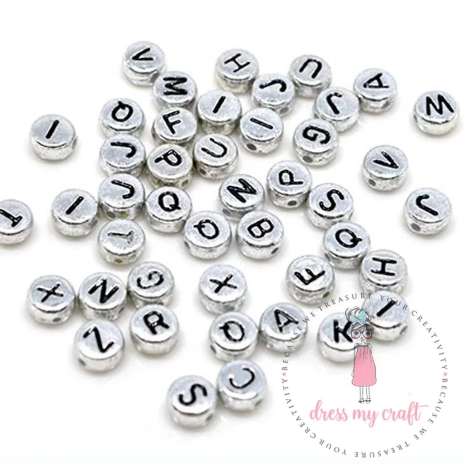 Colorful Round Letter Beads - Coloured, Dmcfa4507